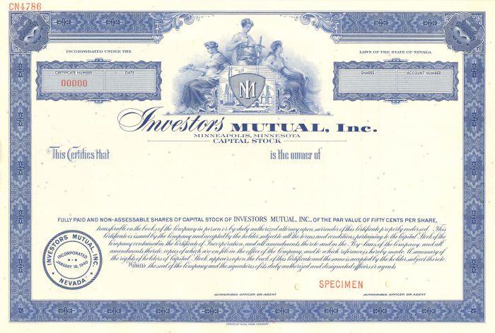 Investors Mutual, Inc. - Stock Certificate