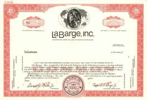 LaBarge, Inc. - Stock Certificate