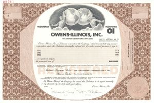 Owens-Illinois, Inc. - 1994 Specimen Bond