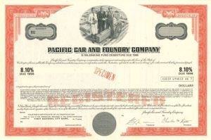 Pacific Car and Foundry Co. - Specimen Bond