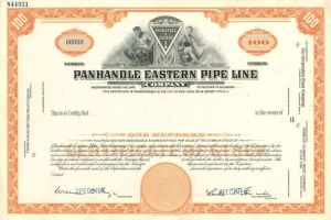 Panhandle Eastern Pipe Line Co. - Natural Gas Pipe Line Specimen Stock Certificate