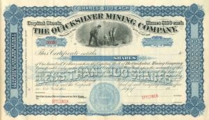 Quicksilver Mining Co. - Stock Certificate