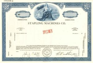 Stapling Machines Co. - Stock Certificate