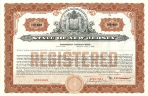State of New Jersey - $100,000 - Bond