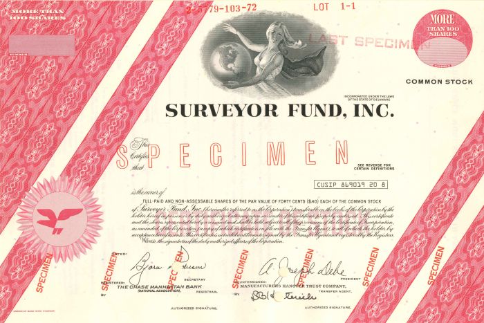 Surveyor Fund, Inc. - Stock Certificate