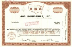 AGC Industries, Inc. - Stock Certificate