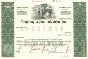 Allegheny Ludlum Industries, Inc. - Stock Certificate