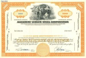 Allegheny Ludlum Steel Corporation - Specimen Stock Certificate