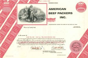 American Beef Packers Inc. - Stock Certificate