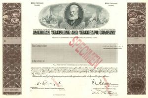 American Telephone and Telegraph Co. - Specimen Stock Certificate