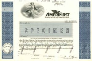 Amerifirst Federal Savings and Loan Association - Stock Certificate