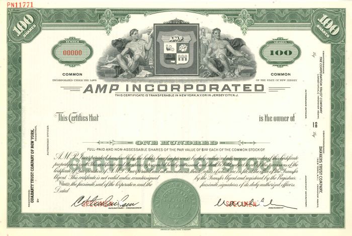 AMP Incorporated - Stock Certificate