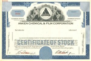 Anken Chemical and Film Corporation - Stock Certificate