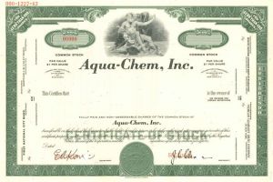 Aqua-Chem, Inc. - Stock Certificate