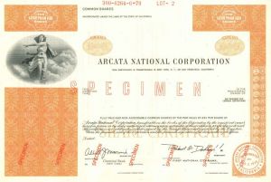 Arcata National Corporation - Stock Certificate
