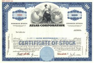 Atlas Corporation - Aircraft related Company Specimen Stock Certificate