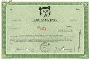 Bruno's, Inc. - Specimen Stock Certificate