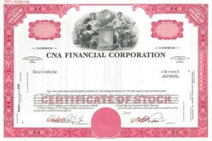 CNA Financial Corporation - Specimen Stock Certificate - Insurance Company