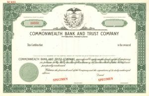 Commonwealth Bank and Trust Co. - Stock Certificate