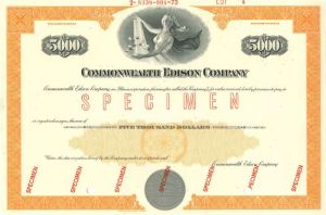 Commonwealth Edison Co. - $5,000 Specimen Bond