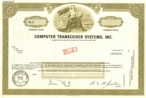 Computer Transceiver Systems, Inc. - Stock Certificate
