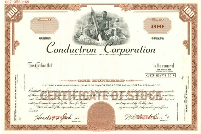 Conductron Corporation - Stock Certificate