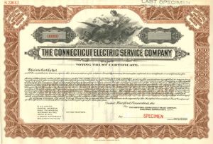 Connecticut Electric Service Co. - Specimen Stock Certificate