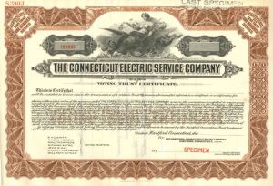 Connecticut Electric Service Co. - Specimen Stock Certificate
