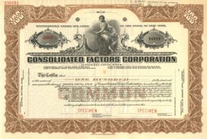 Consolidated Factors Corporation - Stock Certificate