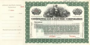 Continental Gas and Electric Corporation - Specimen Stock