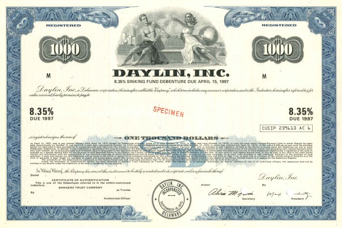 Daylin, Inc. - $1,000 - Bond
