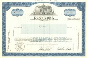 DCNY Corp. - Stock Certificate