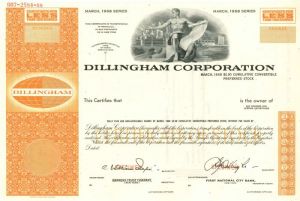 Dillingham Corporation - Hawaiian Specimen Stock Certificate