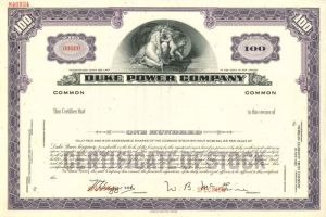 Duke Power Co. - Specimen Stock Certificate
