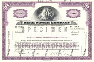 Duke Power Co. - Specimen Stock Certificate