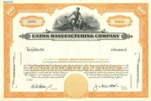 Eaton Manufacturing Co. - Specimen Stock Certificate
