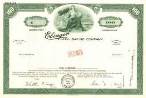 Ebinger Baking Co. - Stock Certificate