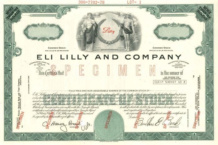 Eli Lilly and Co. - Stock Certificate