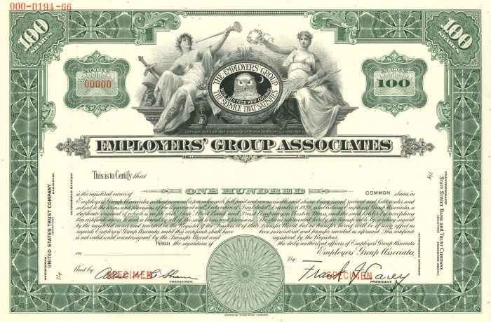 Employers' Group Associates - Stock Certificate