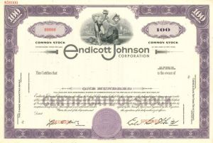 Endicott Johnson Corporation - Stock Certificate