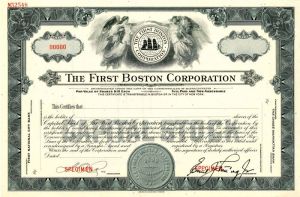 First Boston Corporation - Stock Certificate