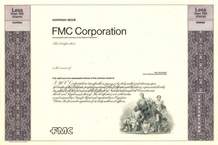 FMC Corporation - Stock Certificate