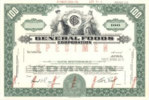 General Foods Corp. - Specimen Stock Certificate