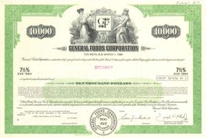 General Foods Corp. - Various Denominations Specimen Bond