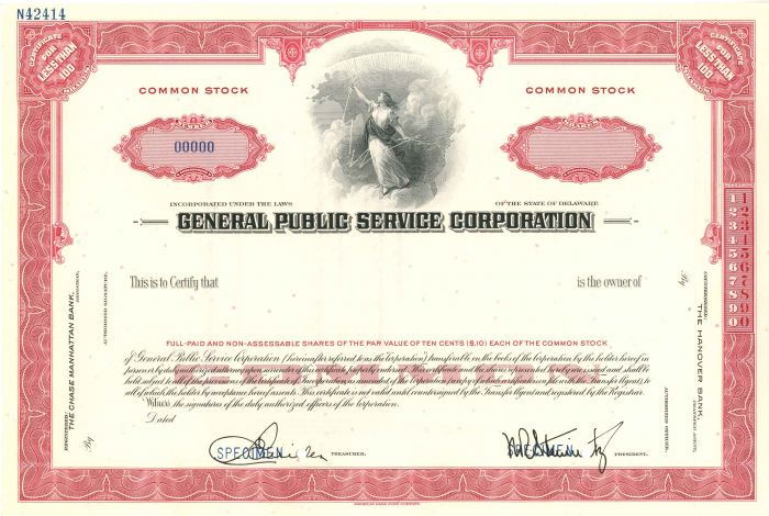 General Public Service Corporation - Stock Certificate