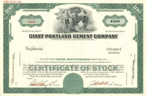 Giant Portland Cement Co. - Stock Certificate