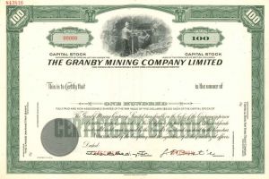 Granby Mining Co. Limited - Stock Certificate