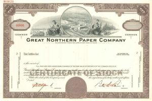 Great Northern Paper Co. - Specimen Stock Certificate