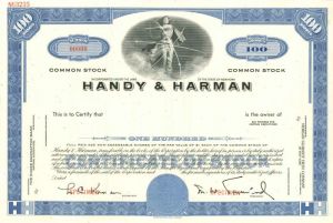 Handy and Harman - Stock Certificate