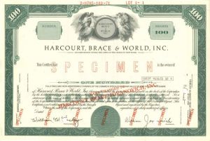 Harcourt, Brace and World, Inc. - Stock Certificate